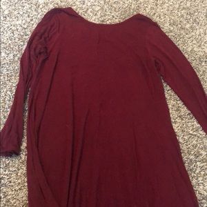 Maroon Long Sleeved dress